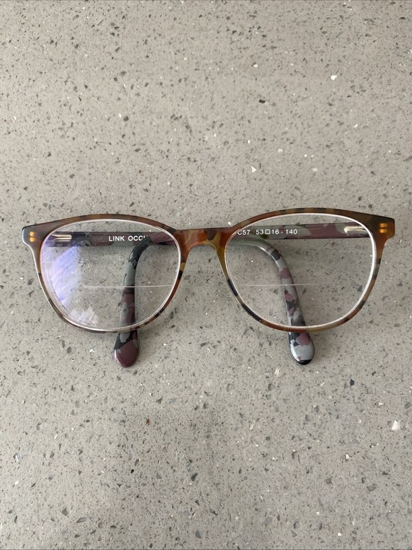 Link Occhiali 7175 C57 Shiny Brown Camo Flex Eyeglasses Frames ONLY 53-16-140-40