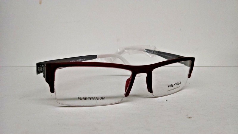 Prestige PT5777 C3 Designer Eyeglasses Frame 56-19-145 Burgundy and silver Matte