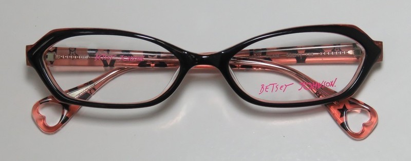 NEW BETSEY JOHNSON GALAXY GLAM EYEWEAR DESIGNER 53-17-135 PLASTIC RAVEN WOMENS gallery