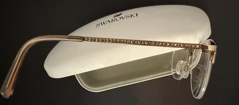 Swarovski Gold Semi Rimless Eyeglasses Frame with Case 52-16-140 SK5296 028 gallery