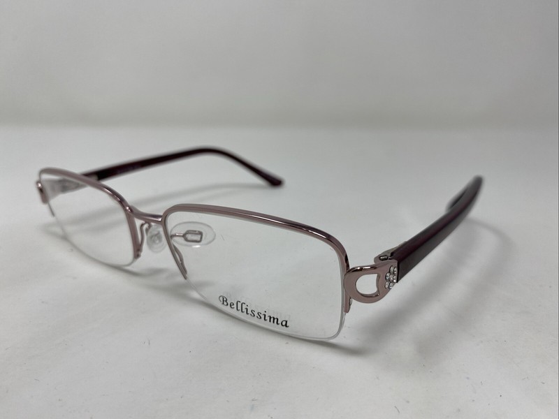 Bellissima BL 1032BL 3113 51-17-135 Pink/Wine Half Rim Eyeglasses Frame DZ20 gallery