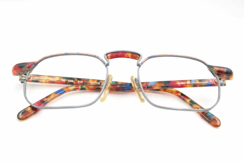 Vintage Essilor EE MOD.750 COL.518 51[]19 140 Gray Multicolor Oval Glasses NOS gallery