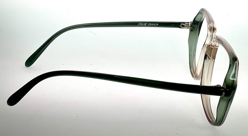 NOS! Vintage Bausch Lomb Pisces Big 1970's Green Fade Eyeglasses 56/14/135 #347 gallery