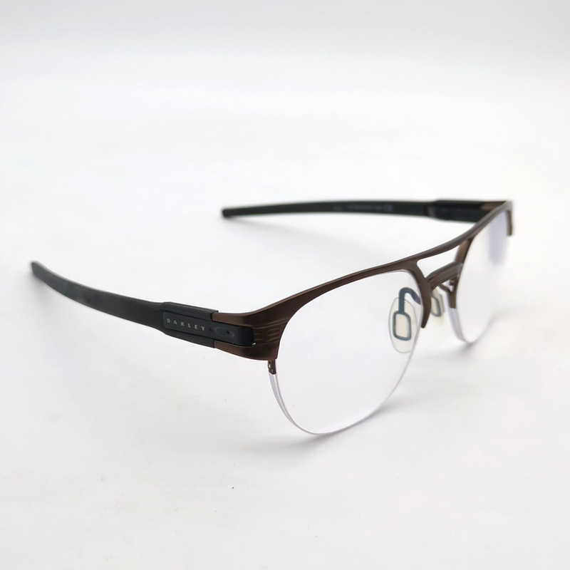 Oakley Latch TI Eyeglasses 137 OX5134-0252 Pewter Frames Only Bronze Half Rim gallery