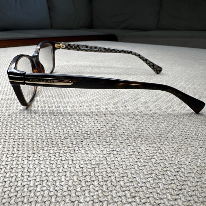 Coach Confetti Eyeglasses HC6065 5287 Frames Light Brown Gold w Case 49-17-135 gallery