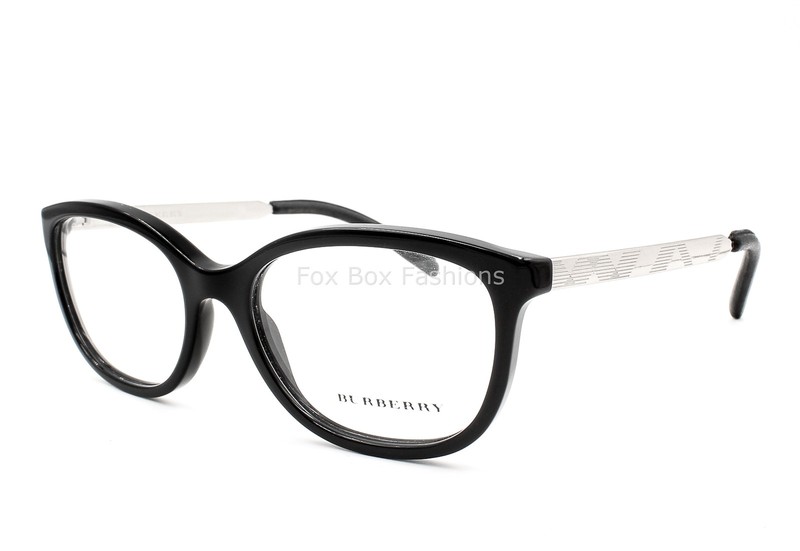 Burberry Eyeglasses B 2148Q 3428 Glasses Black Silver Plaid 52-17-135 No Case