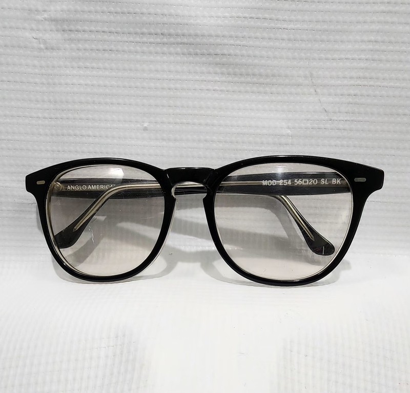 Anglo American Optical Mod 254 Black Frames 56 [] 20 SL BK England Frames Only