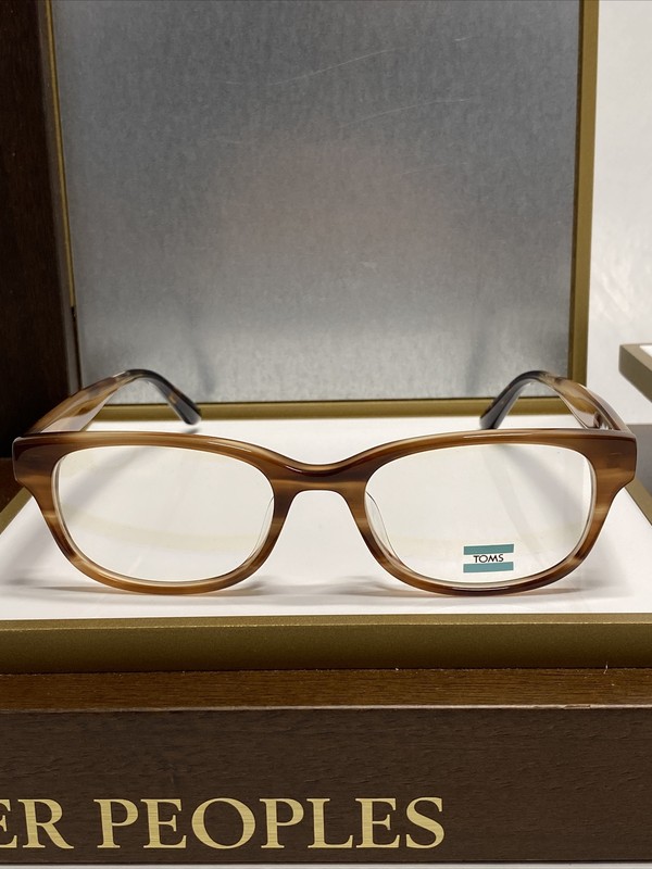 New TOMS SUSANA 10018000 Brown Striped Eyeglasses Frame 51-19-147mm