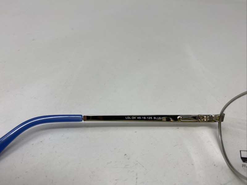 LOL Eyewear LOL-34 BLUE 45-16-125 Blue/Silver Full Rim Eyeglasses Frame 1504 gallery