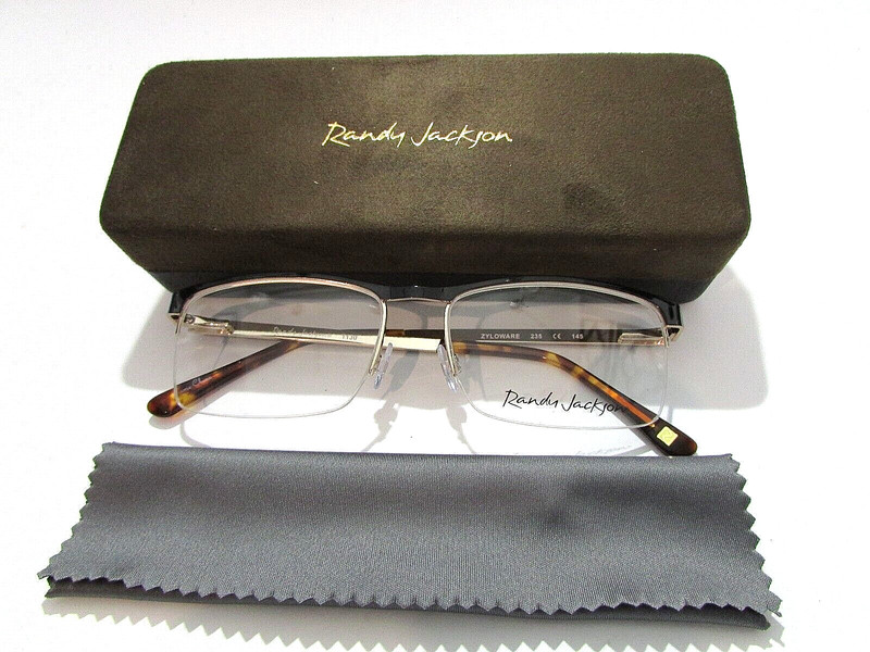 Randy Jackson RJ 1130 RJ1130 235 Black Gold Rimless Eyeglasses Rx-Able Frame