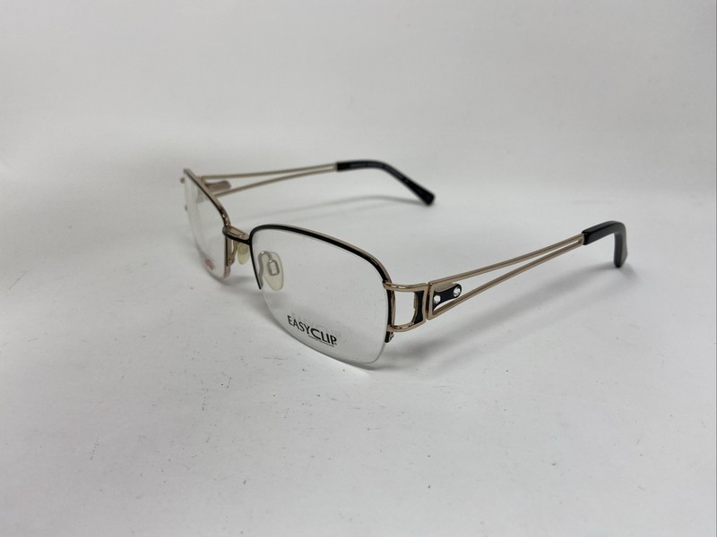 EASYCLIP MOD EC322 53/17/135 90 BLACK GOLD FLEX HINGE EYEGLASSES WF42 gallery
