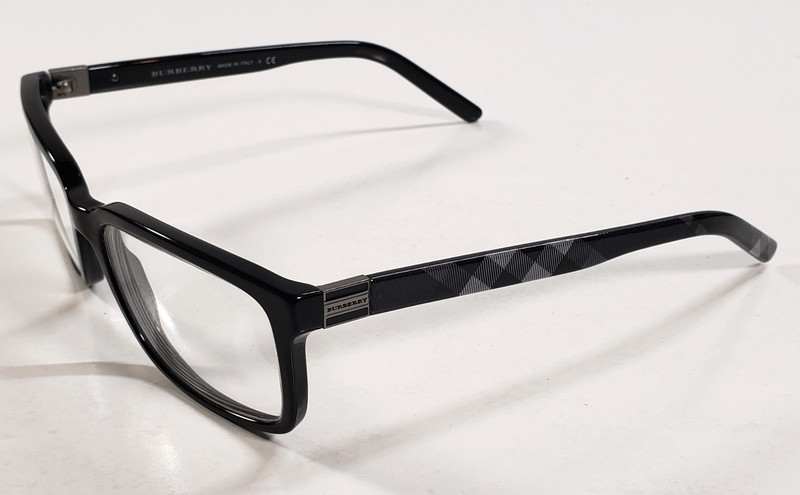 Burberry B2090 3241 55/17/140 Black Plaid Frame Glasses Italy w/ Case Authentic gallery
