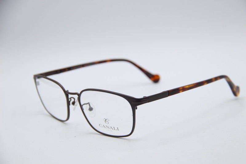 NEW CANALI CO 604A C02 BROWN GUNMETAL HAVANA AUTHENTIC FRAMES EYEGLASSES 55-18
