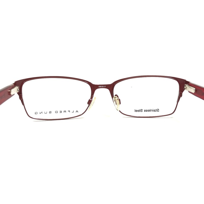 Alfred Sung Eyeglasses Frames AS4938 BLK Black Red Rectangular 53-17-130 gallery