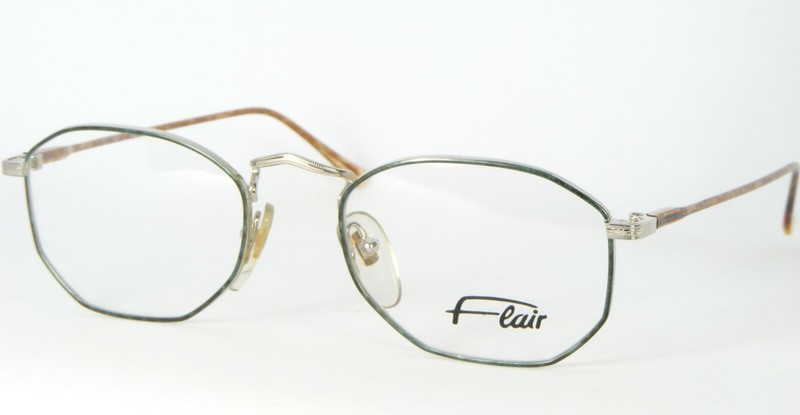 Flair Mod. 227 Col. 733 GREEN /SILVER EYEGLASSES GLASSES METAL FRAME 50-19-135mm