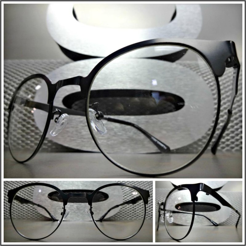 Mens CLASSIC VINTAGE 50’s RETRO Style Clear Lens EYE GLASSES Black Fashion Frame