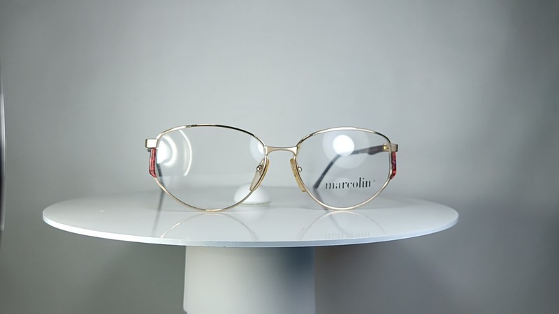 Eyeglasses MARCOLIN oval Gold plated frames New Old Stock