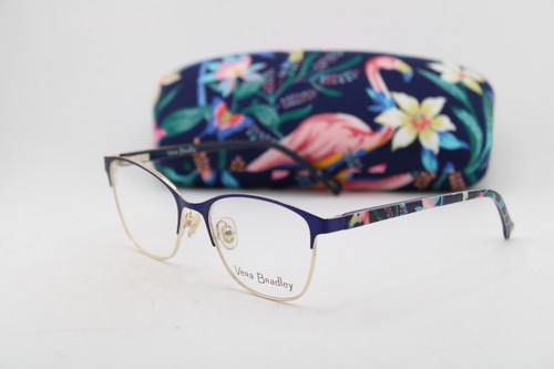 NEW VERA BRADLEY JESSIE FLAMINGO GARDEN FMG GOLD BLUE AUTHENTIC EYEGLASSES 47-16