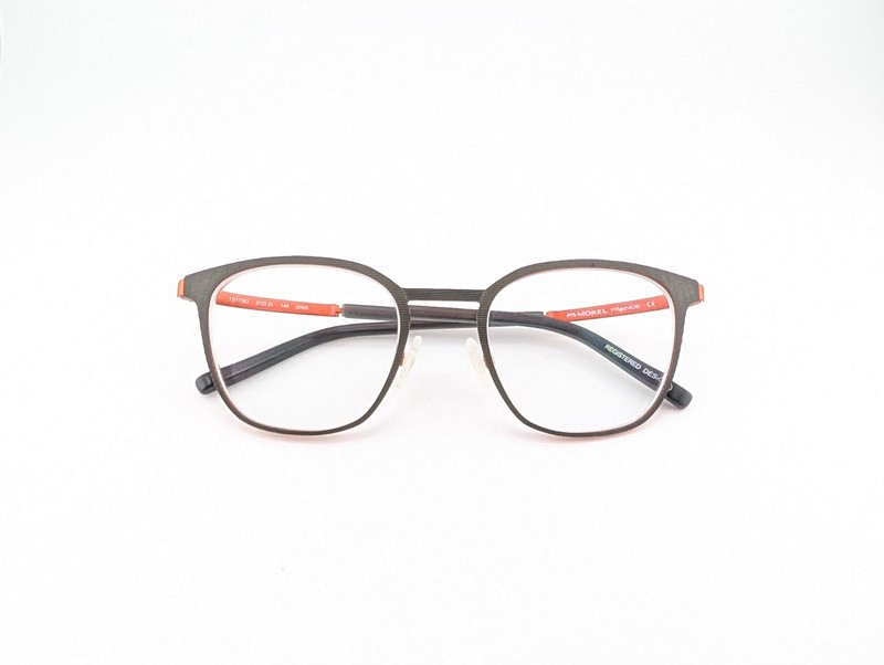 Morel Eyeglasses Frames Only, 10179O, 51-21-145, GR05, Gray/Orange