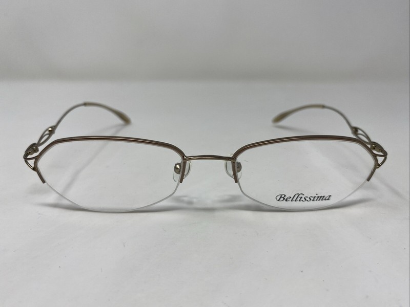 Bellissima BL 705 BROWN 52-18-135 Metal Half Rim Eyeglasses Frame SK82
