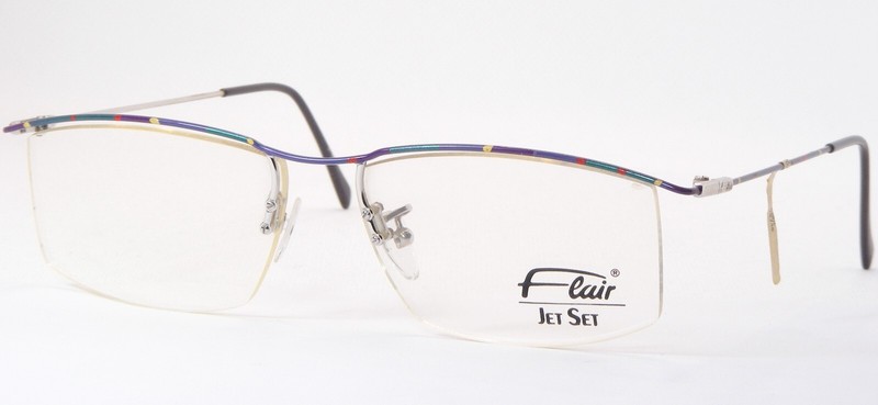 Vintage Flair Jet Set 746 548 MULTICOLOR UNIQUE RARE EYEGLASSES 54-20-135mm
