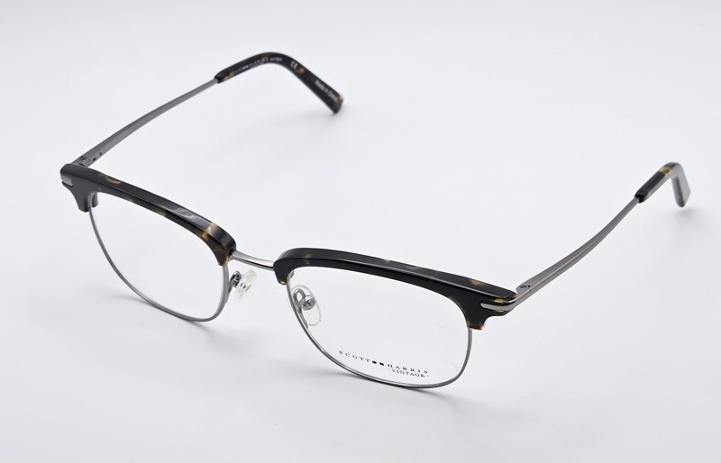 Scott Harris Vintage V46-C1 Eyeglass Frames 51-20-140 Brown Tortoise Gunmetal