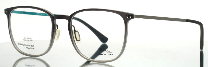 JAGUAR 36813 6500 Grey Mens Square Full Rim Eyeglasses 52-18-140 B:42