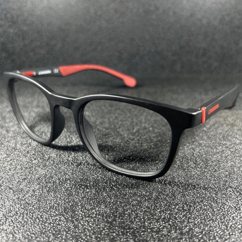 NEW Carrera Eyeglasses CR142 002 Matte Black Red 50-18-140 Authentic Designer