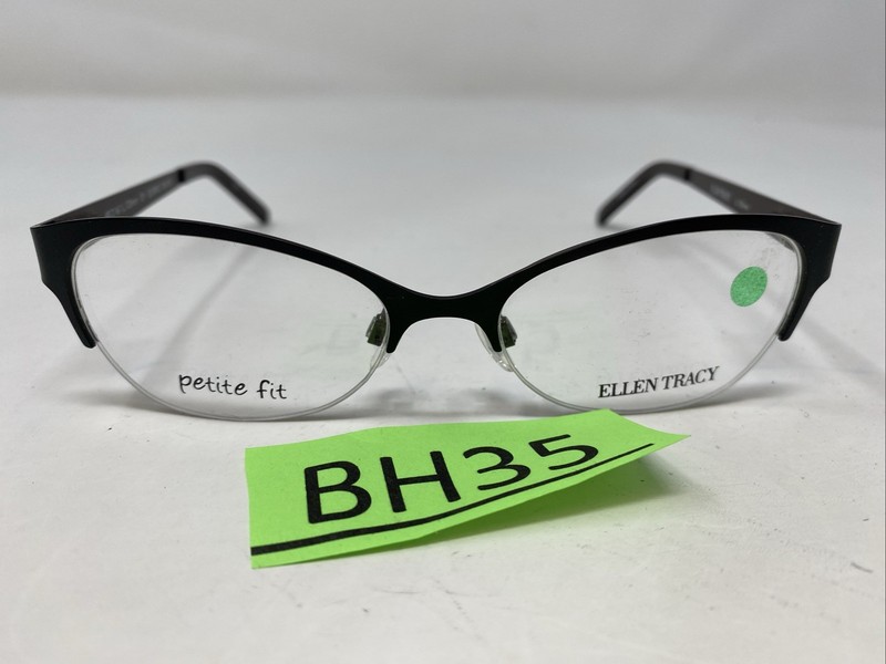 Ellen Tracy QUEBEC BLACK 48-16-125 Metal Half Rim Eyeglasses Frame BH35 gallery
