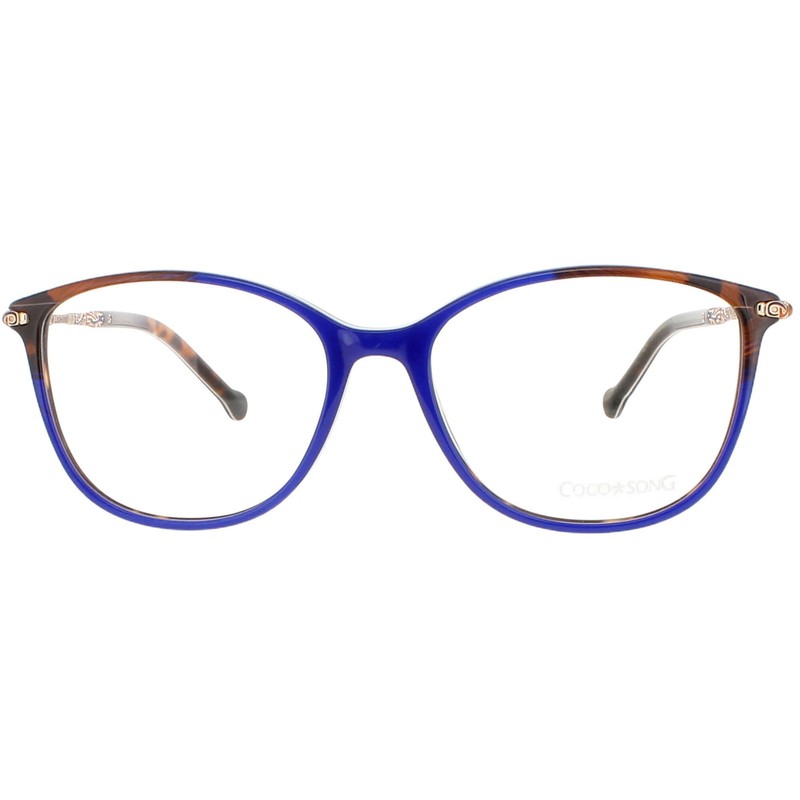 Coco Song Women's Eyeglasses Blue Brown Plastic Square MONA ROCK CV258.02-09 gallery