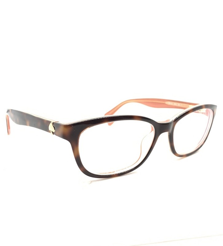 Kate Spade NY Tortoise Pink & Clear Lucite Wayfarer Glasses Brylie 50 16 135 Q25