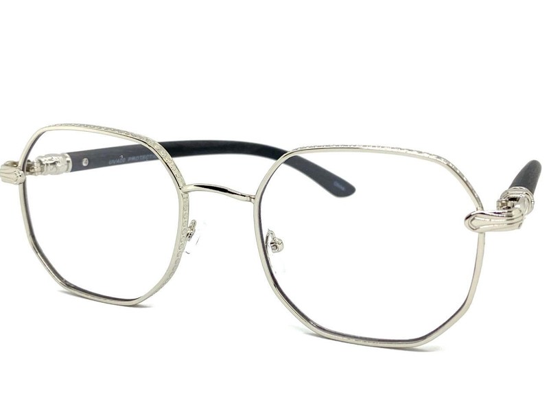 Men CLASSY Elegant Sophisticated Retro Clear Lens EYE GLASSES Silver Metal Frame gallery