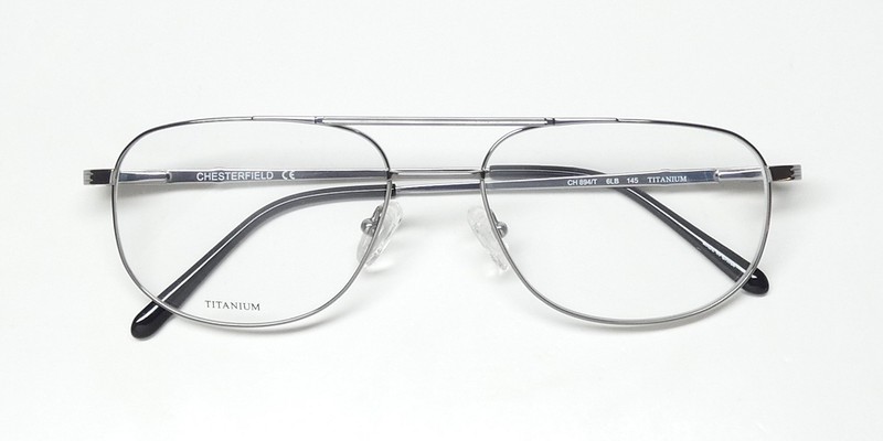 NEW CHESTERFIELD 894/T EYEGLASSES PILOT 6LB FULL-RIM SILVER TITANIUM MENS gallery