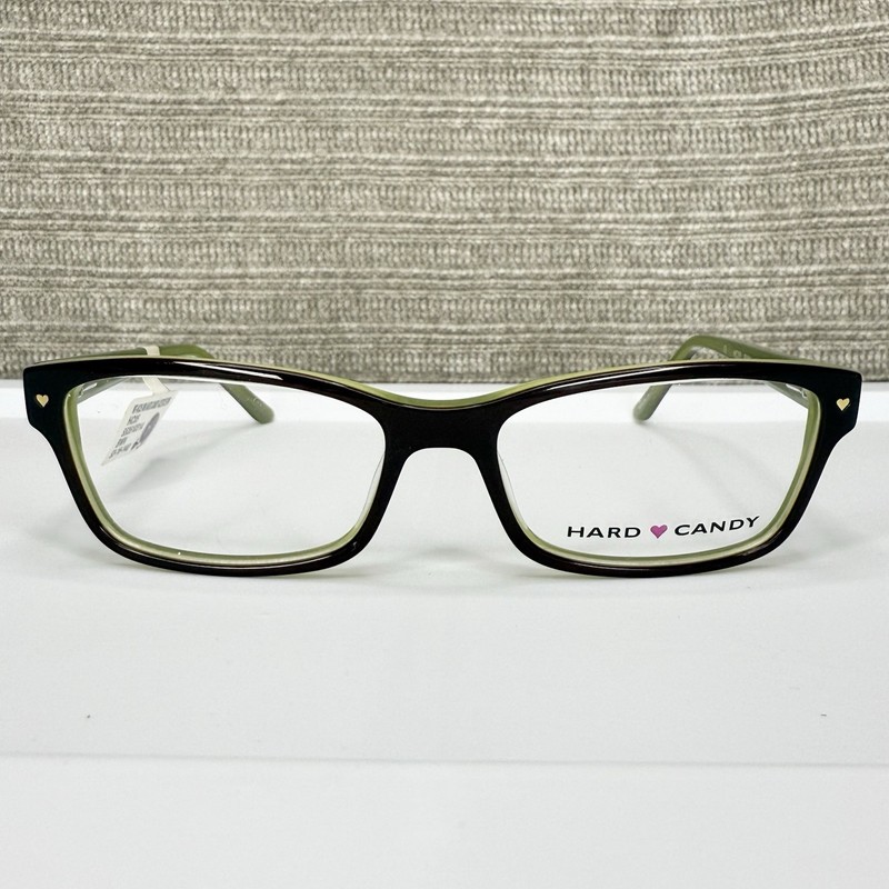 Hard Candy Eyeglasses Frames Brown Green HC05 53-16-140