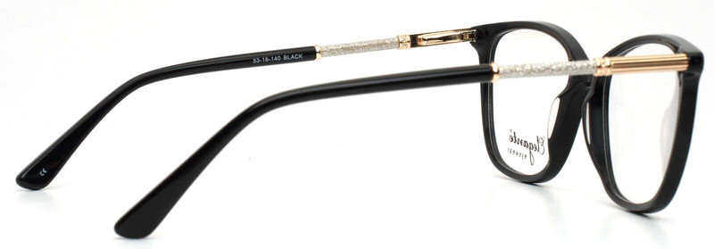 ELEGANTE EL46 Black Womens Semi Cat Eye Full Rim Eyeglasses 53-16-140 B:41 gallery