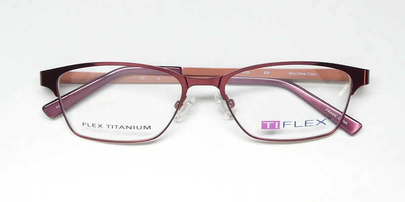 Lot of 5 New TiFlex Titanium Frames TFL2103 Wine 52-16-135