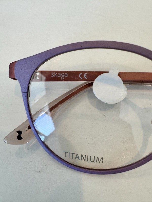 Skaga Anita Titanium Eyeglasses Purple Red Round 49-20-145 XL Sweden gallery