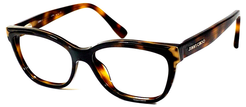 JIMMY CHOO 146 PUU Italy Dark Brown Tortoise Eyeglasses Frame 53-15-140