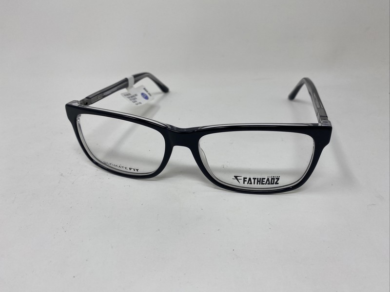 FATHEADZ EYEWEAR THE GRIND FH 00192 BLACK ON CRYSTAL 180 FLEX HINGE LARGE IO12
