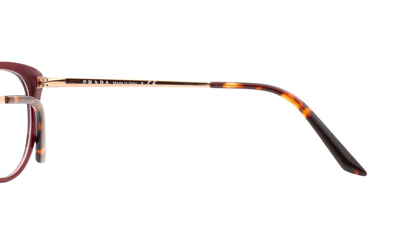 Prada Eyeglasses Glasses VPR 06W UAN-1O1 Glossy Red Rose Gold 53mm with Pouch gallery