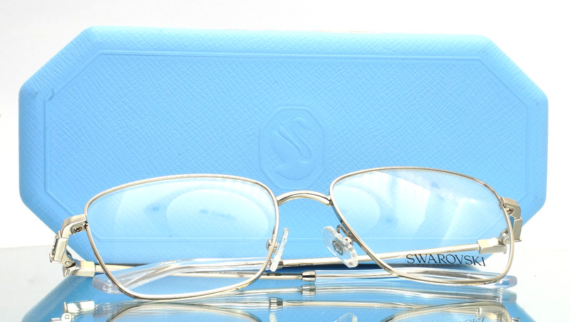 SWAROVSKI SK1003 4001 Silver Womens Square Full Rim Eyeglasses 55-18-140 B:46