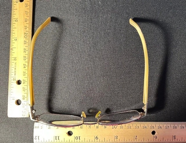 Woman's Eye Glass Frames. Designer Helium -Paris. Rhinestone Gold-tan Frames gallery