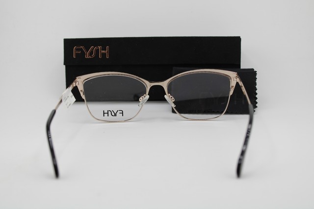 NEW FYSH 3728 S200 BLACK GOLD PURPLE GUNMETAL AUTHENTIC EYEGLASSES 54-17 gallery