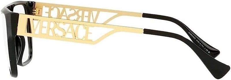 Versace VE 3326U GB1 Black/Gold Plastic Rectangle Eyeglasses 55mm gallery
