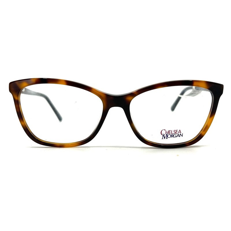 Chelsea Morgan CM9004 TORTOISE Eyeglasses Frames brown acetate metal 56-16-145