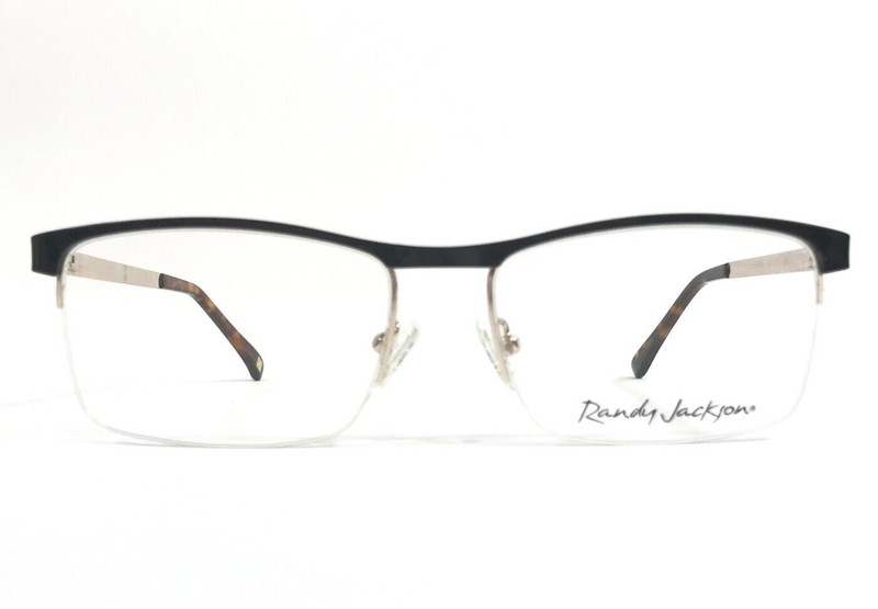 Randy Jackson Eyeglasses Frames ZYLOWARE 1130 235 Black Gold Half Rim 55-17-145