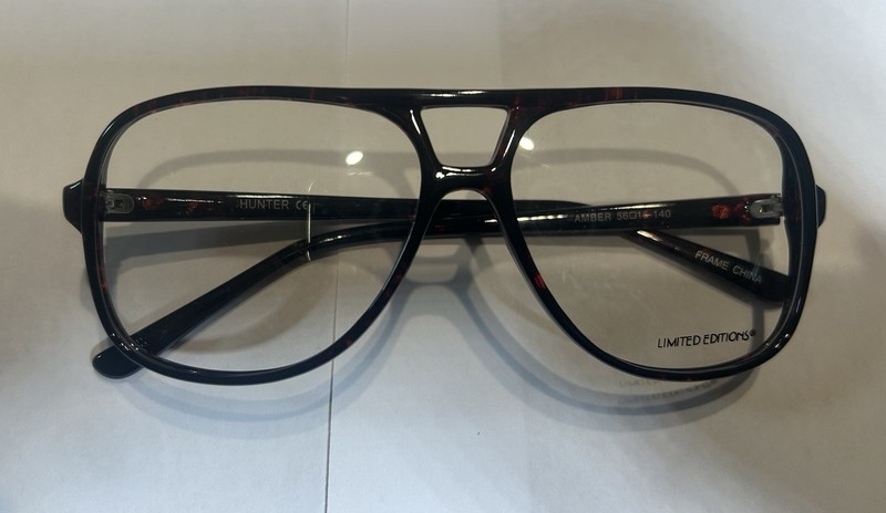 Limited Editions HUNTER Amber Tortoiseshell Eyeglass Frames 56-15-140 – New gallery