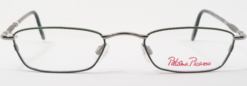 Paloma Picasso by METZLER 8371 707 GREEN / SILVER EYEGLASSES 48-20-135mm (NOTES) gallery