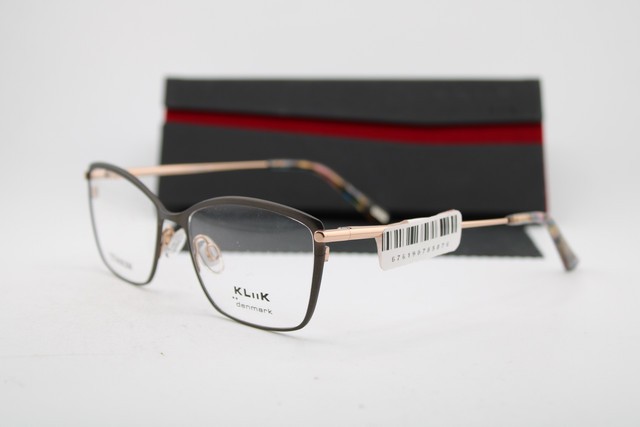 NEW KLIIK DENMARK 788 M103 GREY ROSE GOLD HORN AUTHENTIC EYEGLASSES 49-15