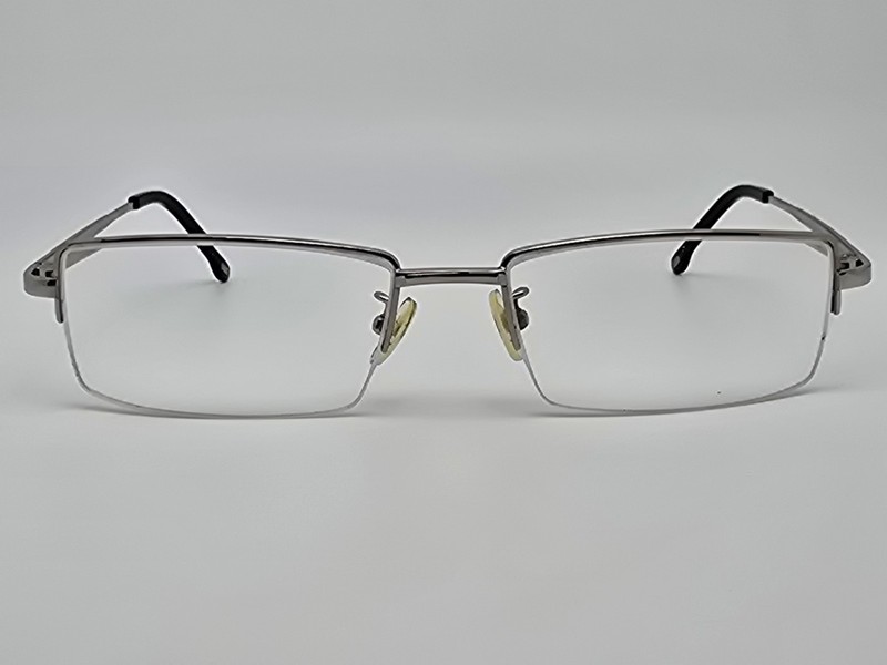 Longines 3028 C2 Silver Black Titanium Semi-Rimless Eyeglasses Frame France 56mm gallery